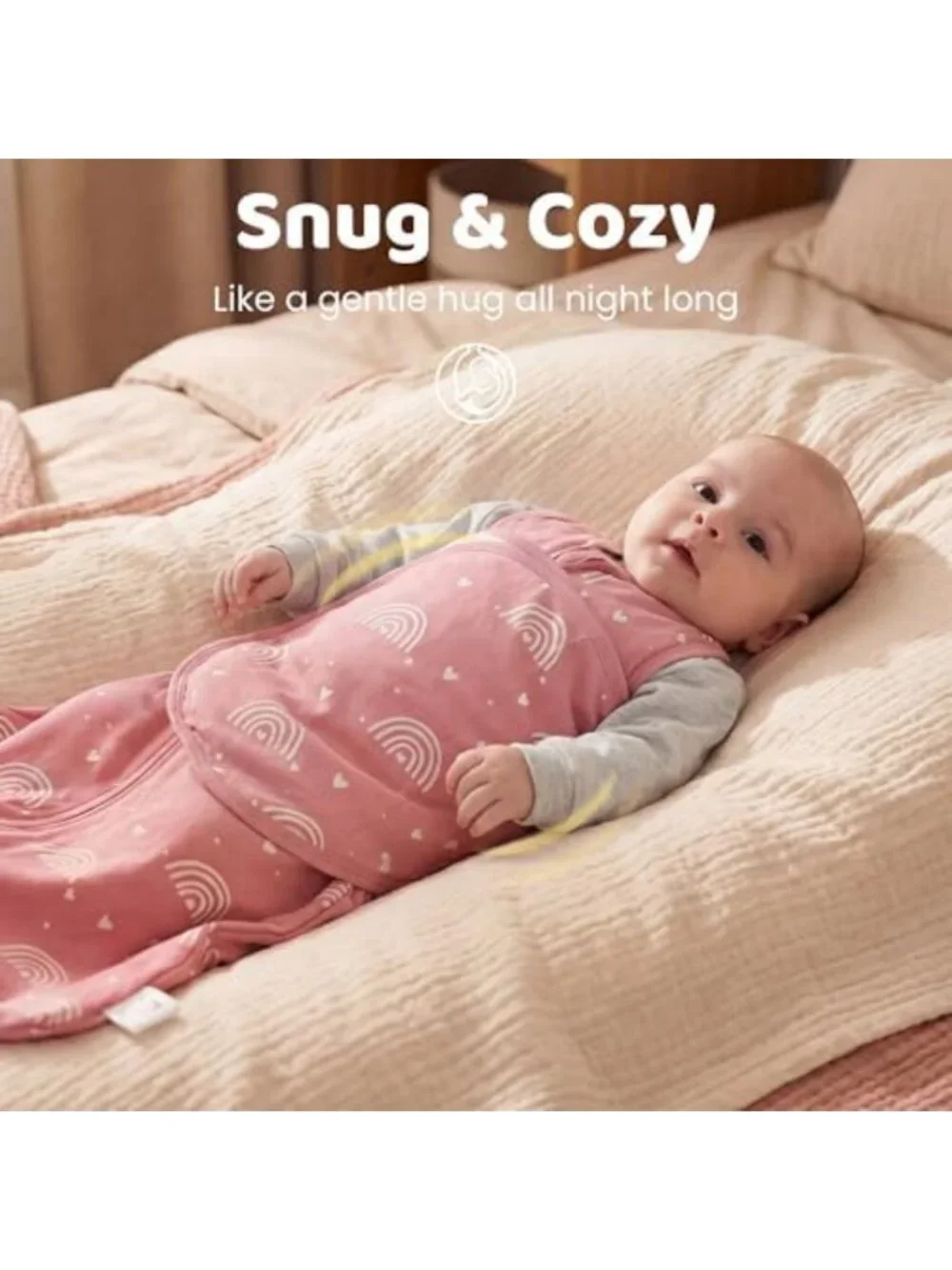 Cozy Cotton Baby Swaddle Sleep Sack 3-6 Months | Soft Newborn Swaddles